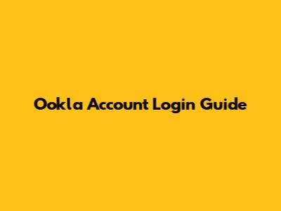 Ookla Account Login Guide