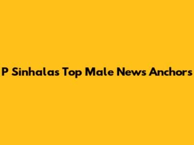 P Sinhala's Top Male News Anchors