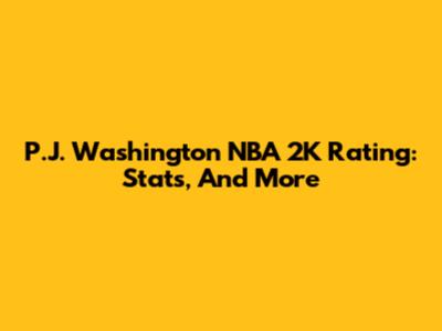 P.J. Washington NBA 2K Rating: Stats, And More