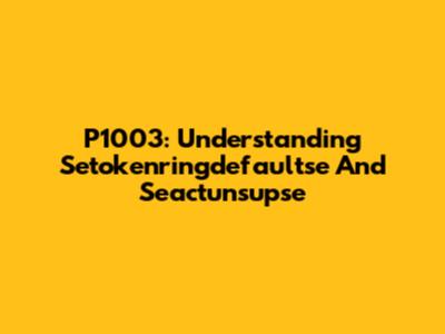 P1003: Understanding Setokenringdefaultse And Seactunsupse