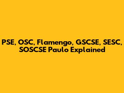 PSE, OSC, Flamengo, GSCSE, SESC, SOSCSE Paulo Explained