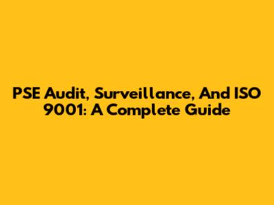 PSE Audit, Surveillance, And ISO 9001: A Complete Guide