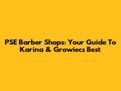 PSE Barber Shops: Your Guide To Karina & Growiec's Best