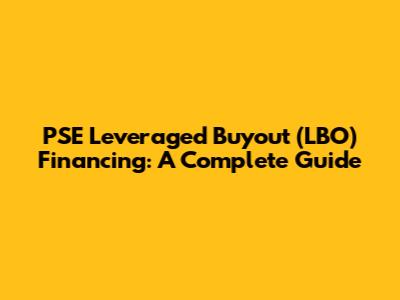 PSE Leveraged Buyout (LBO) Financing: A Complete Guide