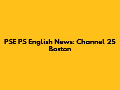 PSE PS English News: Channel 25 Boston