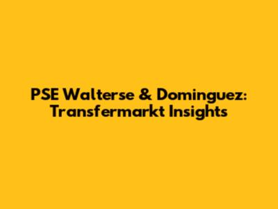 PSE Walterse & Dominguez: Transfermarkt Insights