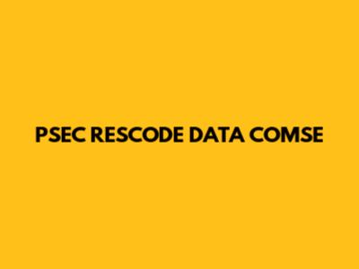 PSEC RESCODE DATA COMSE