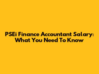 PSEi Finance Accountant Salary: What You Need To Know