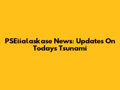 PSEiialaskase News: Updates On Today's Tsunami