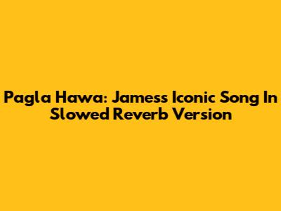 Pagla Hawa: James's Iconic Song In Slowed Reverb Version