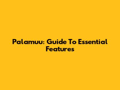 Palamuu: Guide To Essential Features