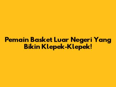 Pemain Basket Luar Negeri Yang Bikin Klepek-Klepek!
