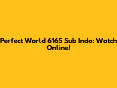 Perfect World 6165 Sub Indo: Watch Online!