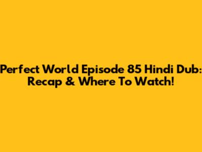 Perfect World Episode 85 Hindi Dub: Recap & Where To Watch!