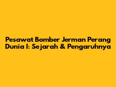 Pesawat Bomber Jerman Perang Dunia I: Sejarah & Pengaruhnya