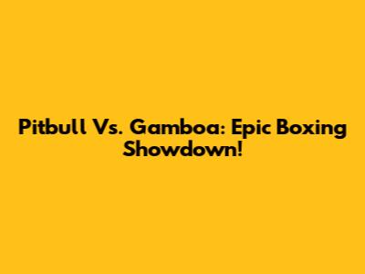 Pitbull Vs. Gamboa: Epic Boxing Showdown!