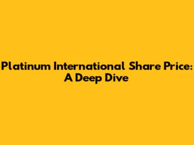 Platinum International Share Price: A Deep Dive