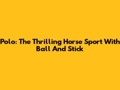 Polo: The Thrilling Horse Sport With Ball And Stick