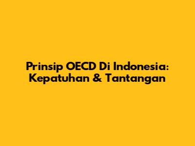 Prinsip OECD Di Indonesia: Kepatuhan & Tantangan