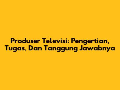 Produser Televisi: Pengertian, Tugas, Dan Tanggung Jawabnya