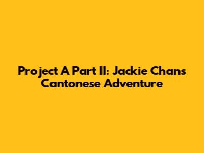 Project A Part II: Jackie Chan's Cantonese Adventure