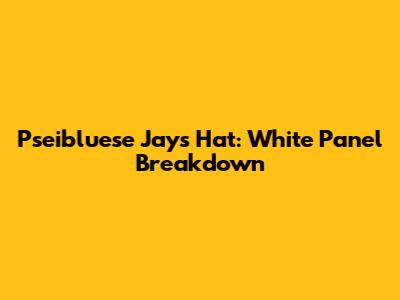 Pseibluese Jays Hat: White Panel Breakdown