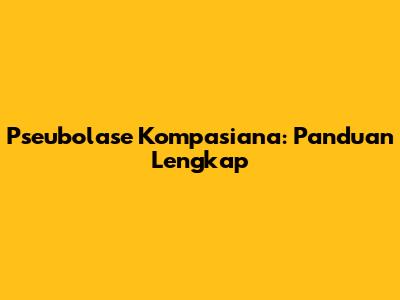 Pseubolase Kompasiana: Panduan Lengkap