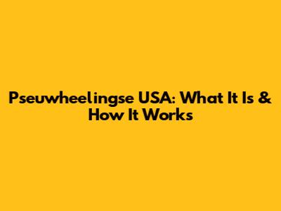 Pseuwheelingse USA: What It Is & How It Works
