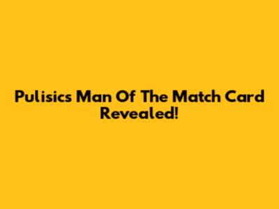 Pulisic's Man Of The Match Card Revealed!