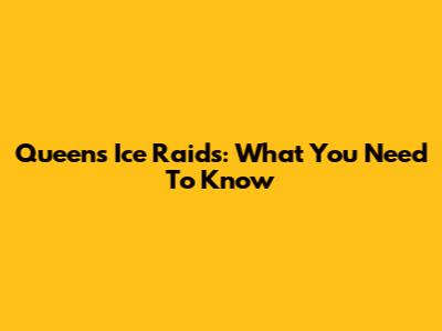 Queens Ice Raids: What You Need To Know