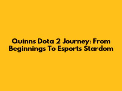 Quinn's Dota 2 Journey: From Beginnings To Esports Stardom