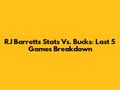 RJ Barrett's Stats Vs. Bucks: Last 5 Games Breakdown