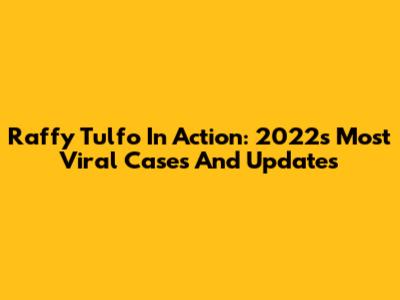 Raffy Tulfo In Action: 2022's Most Viral Cases And Updates