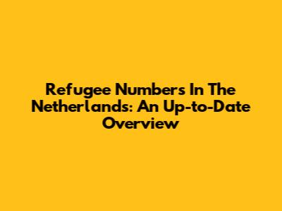 Refugee Numbers In The Netherlands: An Up-to-Date Overview