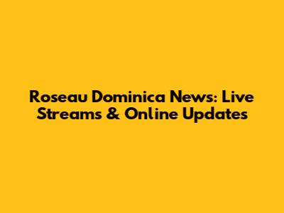 Roseau Dominica News: Live Streams & Online Updates