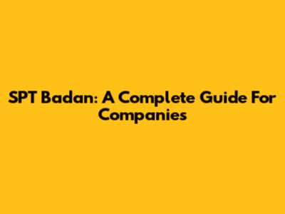 SPT Badan: A Complete Guide For Companies