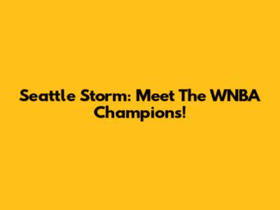 Seattle Storm: Meet The WNBA Champions!