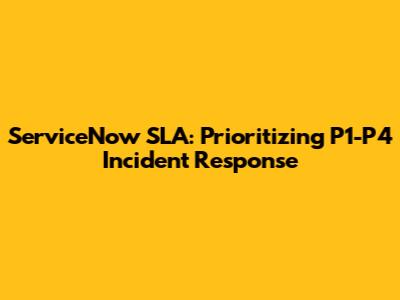ServiceNow SLA: Prioritizing P1-P4 Incident Response