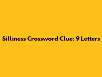Silliness Crossword Clue: 9 Letters