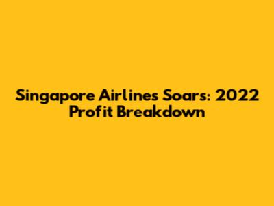 Singapore Airlines Soars: 2022 Profit Breakdown
