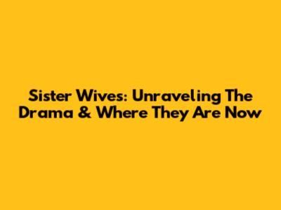 Sister Wives: Unraveling The Drama & Where They Are Now