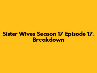 Sister Wives Season 17 Episode 17: Breakdown