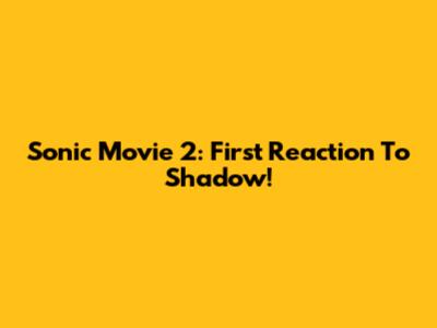 Sonic Movie 2: First Reaction To Shadow!