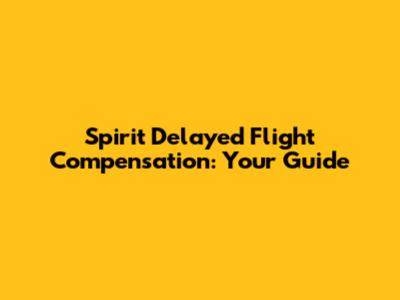 Spirit Delayed Flight Compensation: Your Guide