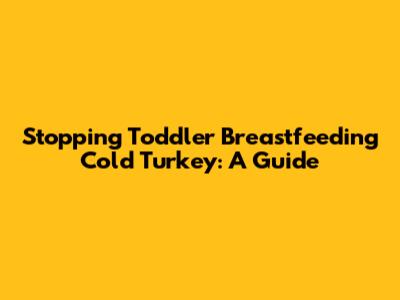 Stopping Toddler Breastfeeding Cold Turkey: A Guide