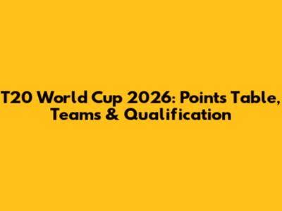 T20 World Cup 2026: Points Table, Teams & Qualification
