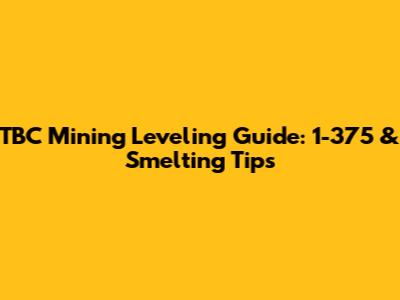TBC Mining Leveling Guide: 1-375 & Smelting Tips