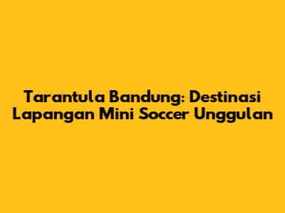 Tarantula Bandung: Destinasi Lapangan Mini Soccer Unggulan