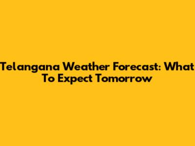 Telangana Weather Forecast: What To Expect Tomorrow