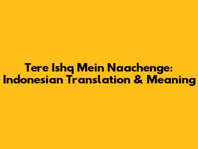 Tere Ishq Mein Naachenge: Indonesian Translation & Meaning